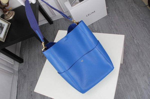 CELINE Sangle Seau Bag in Calfskin Leather C3369 Blue