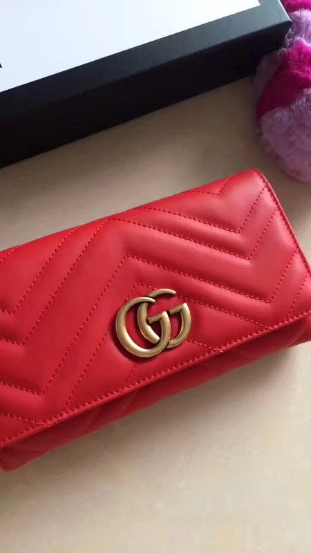 Gucci GG Marmont Continental Wallet 443436 Red