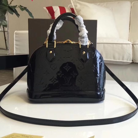 Louis Vuitton Monogram Vernis Alma BB M91606 Black