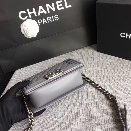 Boy Chanel Flap Shoulder Bag Sheepskin Leather A67085 Grey