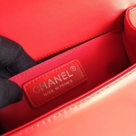 Boy Chanel Flap Shoulder Bag Sheepskin Leather A67085 Red