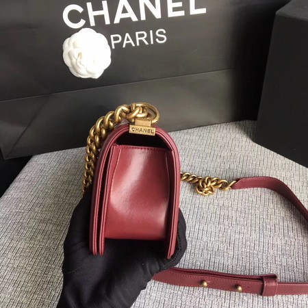 Boy Chanel Flap Shoulder Bag Sheepskin Leather A67085 Wine