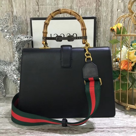 Gucci Dionysus Leather Top Handle Bag 421999 Black&Green&Red