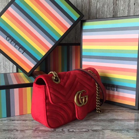 Gucci GG Marmont Mini Bag 446744 Red