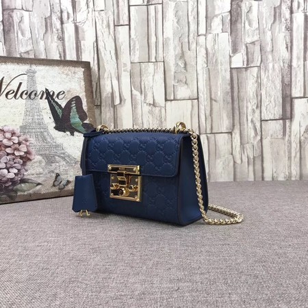 Gucci Padlock Signature Shoulder Bag 409487 Blue