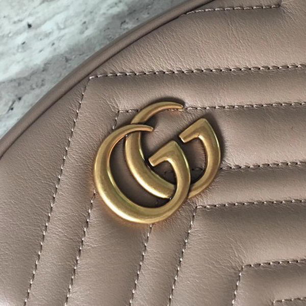 Gucci GG Marmont Leather Belt Bag 476434 Apricot