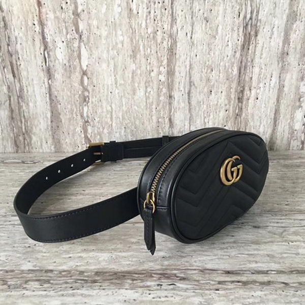 Gucci GG Marmont Leather Belt Bag 476434 Black