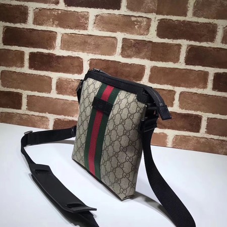 Gucci Web GG Supreme Flat Messenger Bag 471454 Apricot