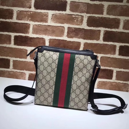 Gucci Web GG Supreme Flat Messenger Bag 471454 Apricot