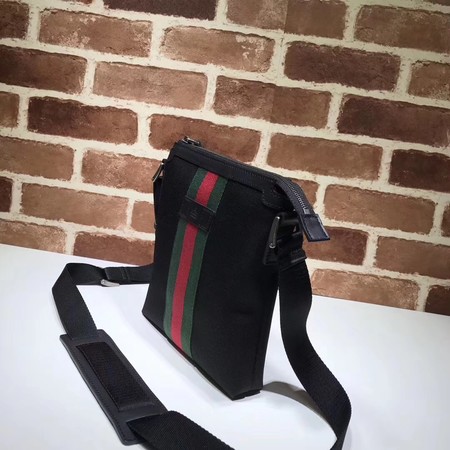 Gucci Web GG Supreme Flat Messenger Bag 471454 Black