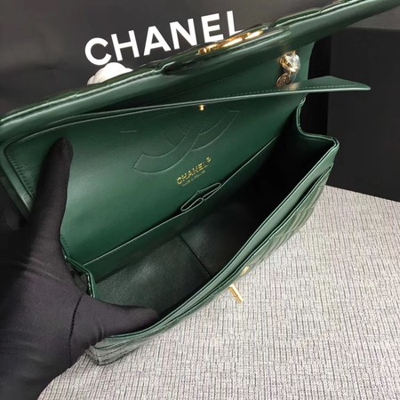 Chanel Classic Flap Bag Original Leather A1113 Green