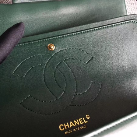 Chanel Classic Flap Bag Original Leather A1113 Green