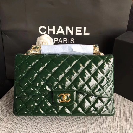 Chanel Classic Flap Bag Original Leather A1113 Green