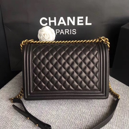 Boy Chanel Flap Bags Original Sheepskin Leather A67088 Black