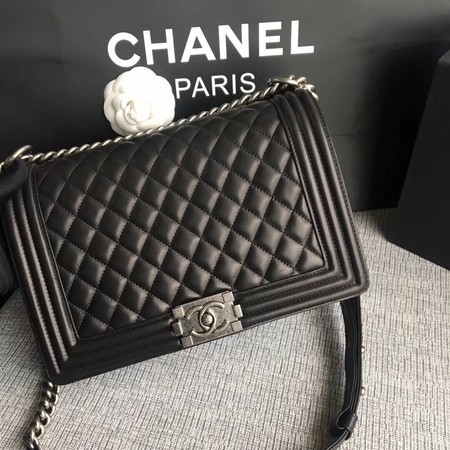 Boy Chanel Flap Bags Original Sheepskin Leather A67088 Black