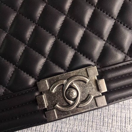 Boy Chanel Flap Bags Original Sheepskin Leather A67088 Black