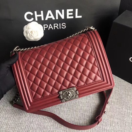 Boy Chanel Flap Bags Original Sheepskin Leather A67088 Wine