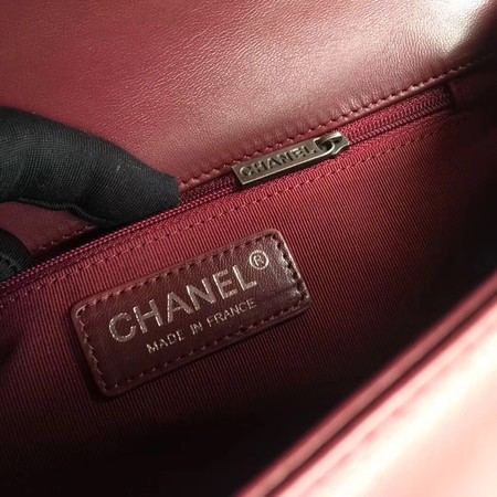 Boy Chanel Flap Bags Original Sheepskin Leather A67088 Wine