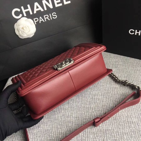 Boy Chanel Flap Bags Original Sheepskin Leather A67088 Wine