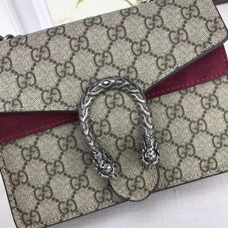 Gucci Mini Dionysus GG Canvas Shoulder Bag 421970 Wine