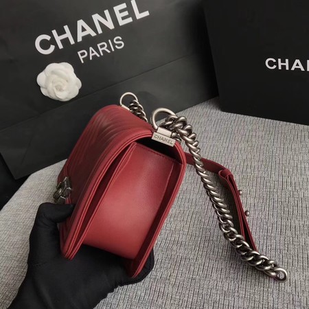 Boy Chanel Flap Bag Original Chevron Leather A67086V Red