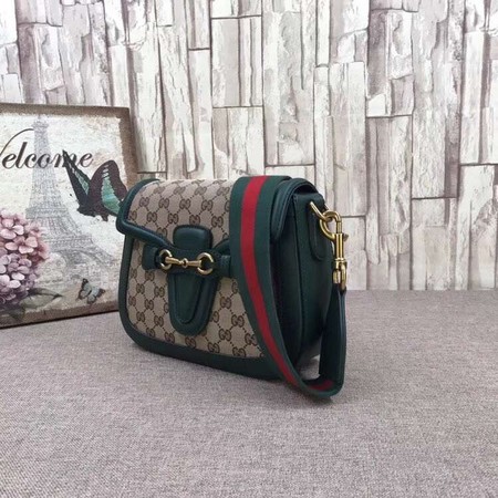 Gucci GG Lady Web Hand-Stained Leather Shoulder Bag 380573 Green