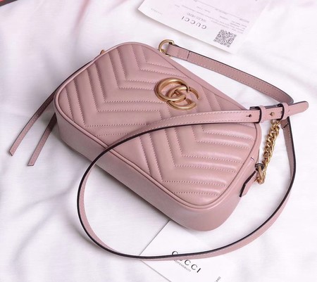 Gucci GG Marmont Small Shoulder Bag 447632 Deep Pink