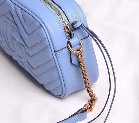 Gucci GG Marmont Small Shoulder Bag 447632 SkyBlue