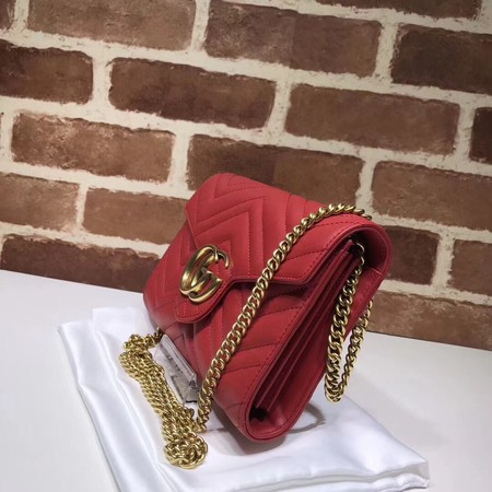 Gucci GG Marmont Matelasse mini Bag 474575 Red