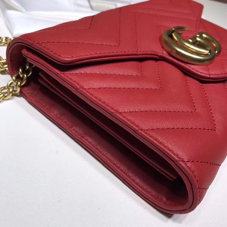 Gucci GG Marmont Matelasse mini Bag 474575 Red