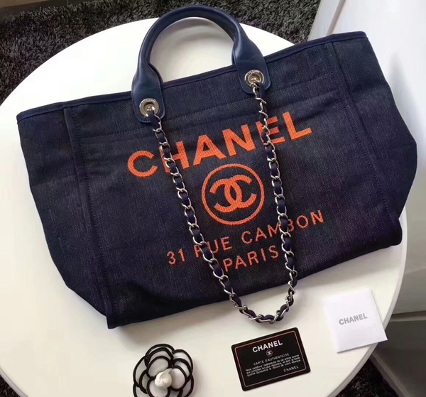 Chanel Medium Original Canvas Leather Tote Shopping Bag 66941F
