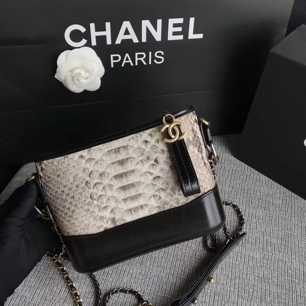 Chanel Gabrielle Mini Shoulder Bag Original Python Leather 8122A White