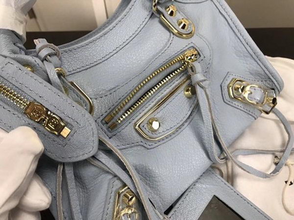 Balenciaga Giant City Gold Studs Handbag B084336 Light Blue