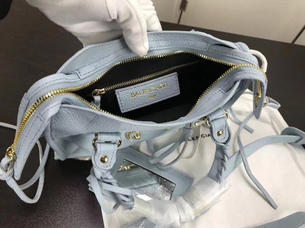 Balenciaga Giant City Gold Studs Handbag B084336 Light Blue