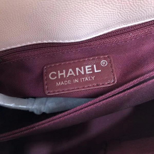 Chanel Classic Top Handle Bag Pink Cannage Pattern A92290 Red