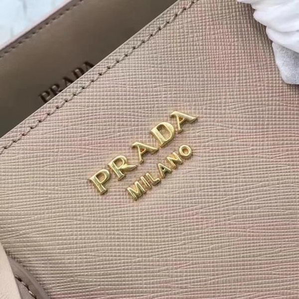 Prada Bibliotheque Medium Saffiano Top-Handle Tote Bag 1BG088 Apricot