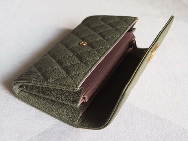 Chanel Boy Matelasse Long Wallet Calfskin Leather CHA5264 Green