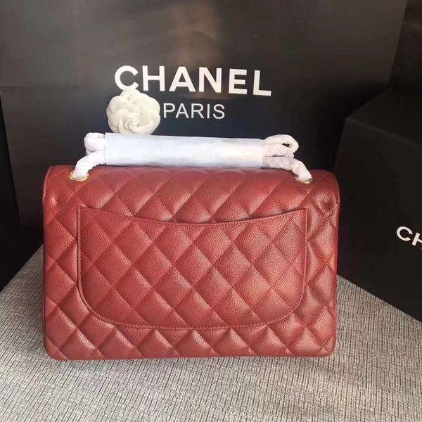 Chanel Flap Shoulder Bags Marroon Original Calfskin Leather CF1113 Gold
