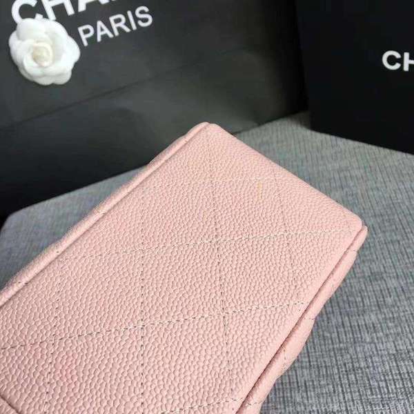 Chanel Flap Shoulder Bags Pink Original Calfskin Leather CF1113 Silver