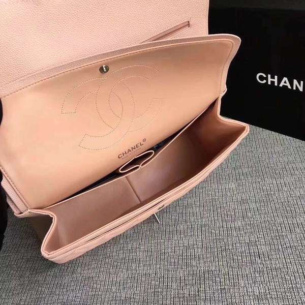 Chanel Flap Shoulder Bags Pink Original Calfskin Leather CF1113 Silver