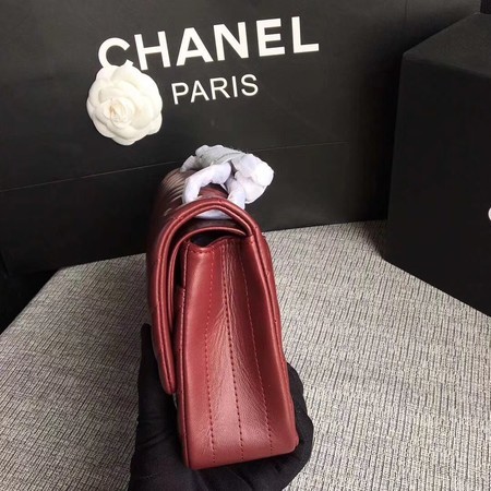 Chanel Flap Shoulder Bag Wine Original Sheepskin Leather CF1112V Gold