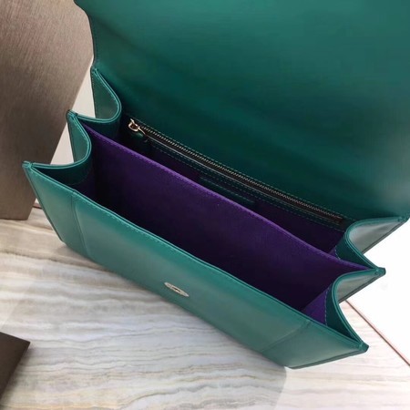 BVLGARI Original Calfskin Leather Tote Bag 3782 Green