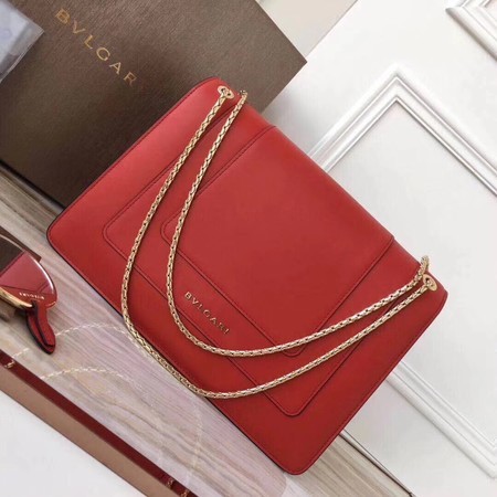 BVLGARI Serpenti Forever Original Calfskin Leather Shoulder Bag 3780 Red