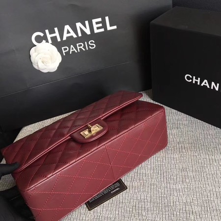 Chanel Flap Shoulder Bag Wine Original Calfskin Leather 277 Gold