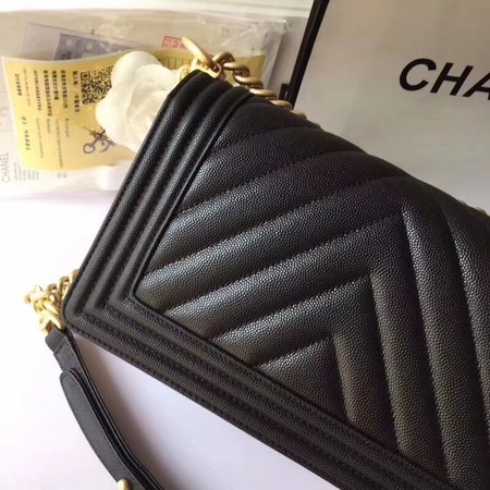 Boy Chanel Original Cannage Patterns Bag 67086 Black