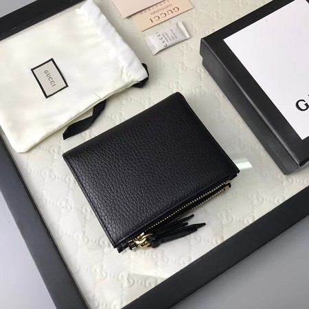 Gucci Calfskin Leather Wallet 474747 black