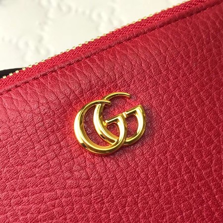 Gucci Calfskin Leather Wallet 474747 red