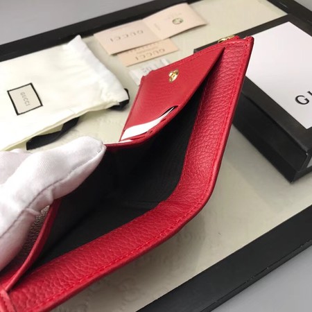 Gucci Calfskin Leather Wallet 474747 red