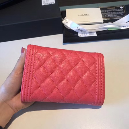 Chanel Boy Matelasse Caviar Calfskin Leather Wallet CHA5569 red