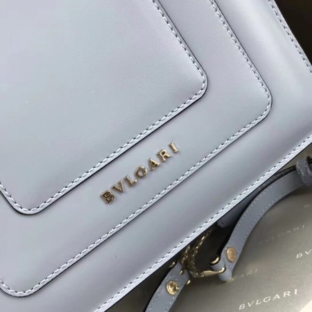 BVLGARI Original Calfskin Leather Tote Bag 97523  Light blue